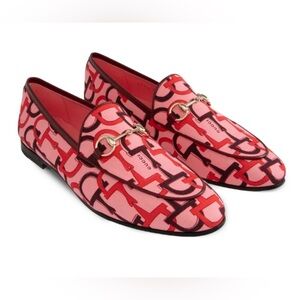New Size 38.5 Gucci Pink and Red Jordaan Loafers